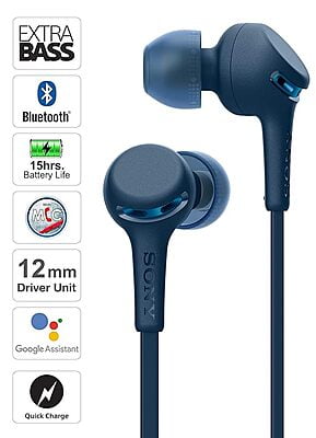 Sony WI-XB400 Wireless Extra Bass in-Ear Headphones with 15 hrs Battery, Quick Charge, Magnetic Earbuds, Tangle Free Cord, BT Ver 5.0, Work from home,Bluetooth Headset with Mic for Phone Calls (Black)