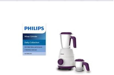 PHILIPS HL7506/00 500 Mixer Grinder (1 Jar, White and Purple)