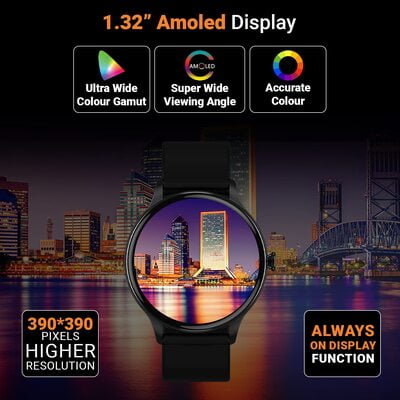 Fire-Boltt Terra AMOLED Always ON 390*390 Pixel Full Touch Screen, Spo2 & Heart Rate Monitoring Smartwatch with Custom Widget Shortcuts Fire-Boltt Terra AMOLED Always ON 390*390 Pixel Full Touch Screen, Spo2 & Heart Rate Monitoring Smartwatch with Custom Widget Shortcuts