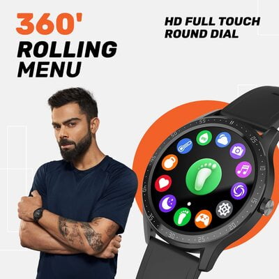 Fire-Boltt 360 SpO2 Full Touch Large Display Round Smart Watch with in-Built Games, 8 Days Battery Life, IP67 Water Resistant with Blood Oxygen and Heart Rate Monitoring BSW003