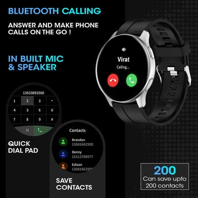 Fire-Boltt INVINCIBLE 1.39" AMOLED 454x454 Bluetooth Calling Smartwatch ALWAYS ON, 100 Sports Modes, 100 Inbuilt Watch Faces & 8GB, Play Music Without Phone on TWS, Spo2 & Heart Tracking