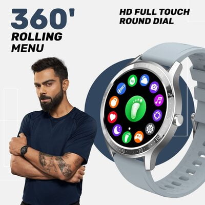 Fire-Boltt 360 SpO2 Full Touch Large Display Round Smart Watch with in-Built Games, 8 Days Battery Life, IP67 Water Resistant with Blood Oxygen and Heart Rate Monitoring BSW003