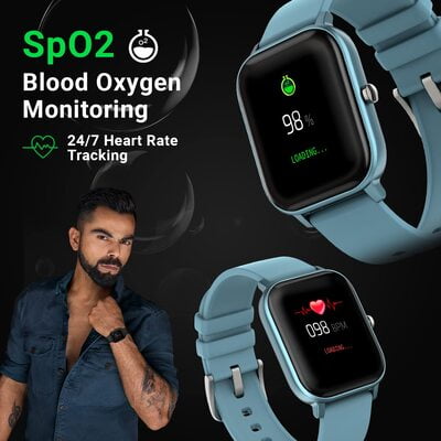 Fire-Boltt SpO2 Full Touch 1.4 inch Smart Watch 400 Nits Peak Brightness Metal Body 8 Days Battery Life with 24*7 Heart Rate monitoring IPX7 with Blood Oxygen, Fitness, Sports & Sleep Tracking