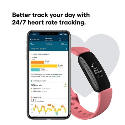 Fitbit Inspire 2 Health & Fitness Tracker with a Free 1-Year Fitbit Premium Trial, 24/7 Heart Rate