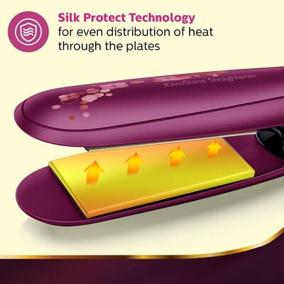 PHILIPS BHS738/00 Kerashine Titanium Wide Plate Straightener With SilkProtect Technology, Teal