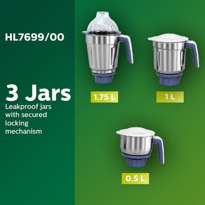 Philips HL7699/00 750-Watt Mixer Grinder (White/Grey) Philips HL7699/00 750-Watt Mixer Grinder (White/Grey)