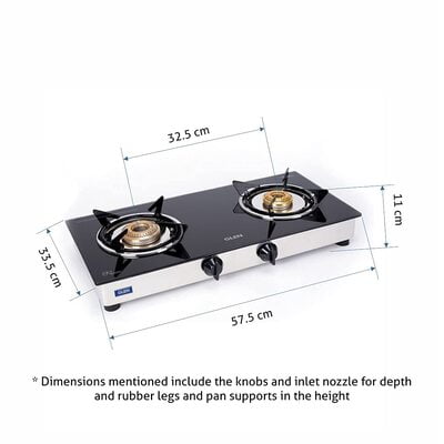 Glen 2 Burner Gas Stove 1020 GT Brass Burner