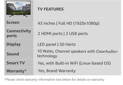 Sony Bravia 108 cm (43 Inches) Full HD LED Smart TV KLV-43W662F (Black)