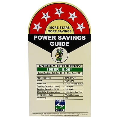 O'General ASGG24CGTA-B(R32) 2 Ton 5 Star Tropical Inverter Split AC O'General ASGG24CGTA-B(R32) 2 Ton 5 Star Tropical Inverter Split AC