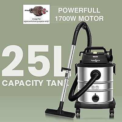 Inalsa Master Vac 25 with 3 in 1 Multifunction Wet/Dry/Blowing| 22KPA Suction Wet & Dry Vacuum Cleaner (Silver/Black) Inalsa Master Vac 25 with 3 in 1 Multifunction Wet/Dry/Blowing| 22KPA Suction Wet & Dry Vacuum Cleaner (Silver/Black)