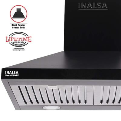 Inalsa 60 cm 1050 m³/HR Pyramid Kitchen Chimney (Cleo 60BKBF, 2 Baffle Filters, Black) Inalsa 60 cm 1050 m³/HR Pyramid Kitchen Chimney (Cleo 60BKBF, 2 Baffle Filters, Black)
