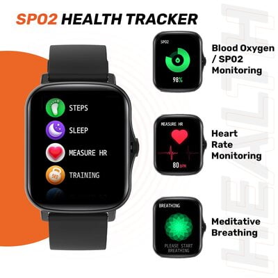 Fire-Boltt Beast SpO2 1.69” Industry’s Largest Display Size Full Touch Smart Watch with Blood Oxygen Monitoring, Heart Rate Monitor, Multiple Watch Faces & Long Battery Life