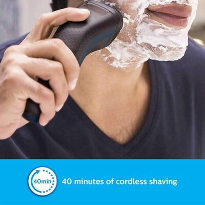 Philips S1121/45 Cordless Electric Shaver, 27 Comfort Cut Blades, Up to 40 Min of Shaving