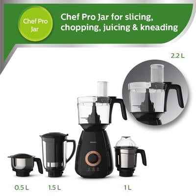 PHILIPS HL7707/00 750W Mixer Grinder with 4 Jars, Black PHILIPS HL7707/00 750W Mixer Grinder with 4 Jars, Black