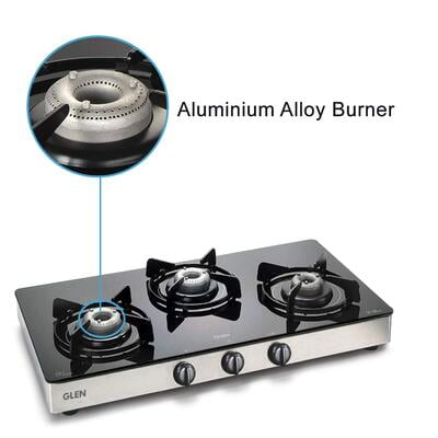 Glen 3 Burner Gas Stove 1031 GT Brass Burner