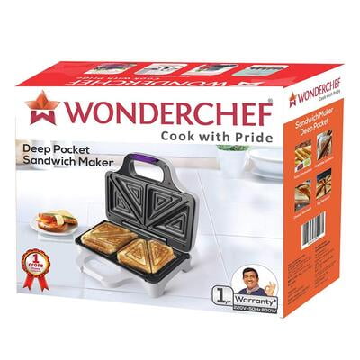 Wonderchef Deep Pocket Grill Sandwich Maker 830W White