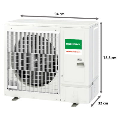 O General CETA 2.5 Ton 5 Star Inverter Split AC (Copper Condenser, ASGG30CETAB, White)