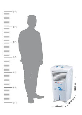 Bajaj Frio 23L Personal Air Cooler with Honeycomb Pads, Typhoon Blower Technology, Powerful Air Throw and 3-Speed Control, White Bajaj Frio 23L Personal Air Cooler with Honeycomb Pads, Typhoon Blower Technology, Powerful Air Throw and 3-Speed Control, White