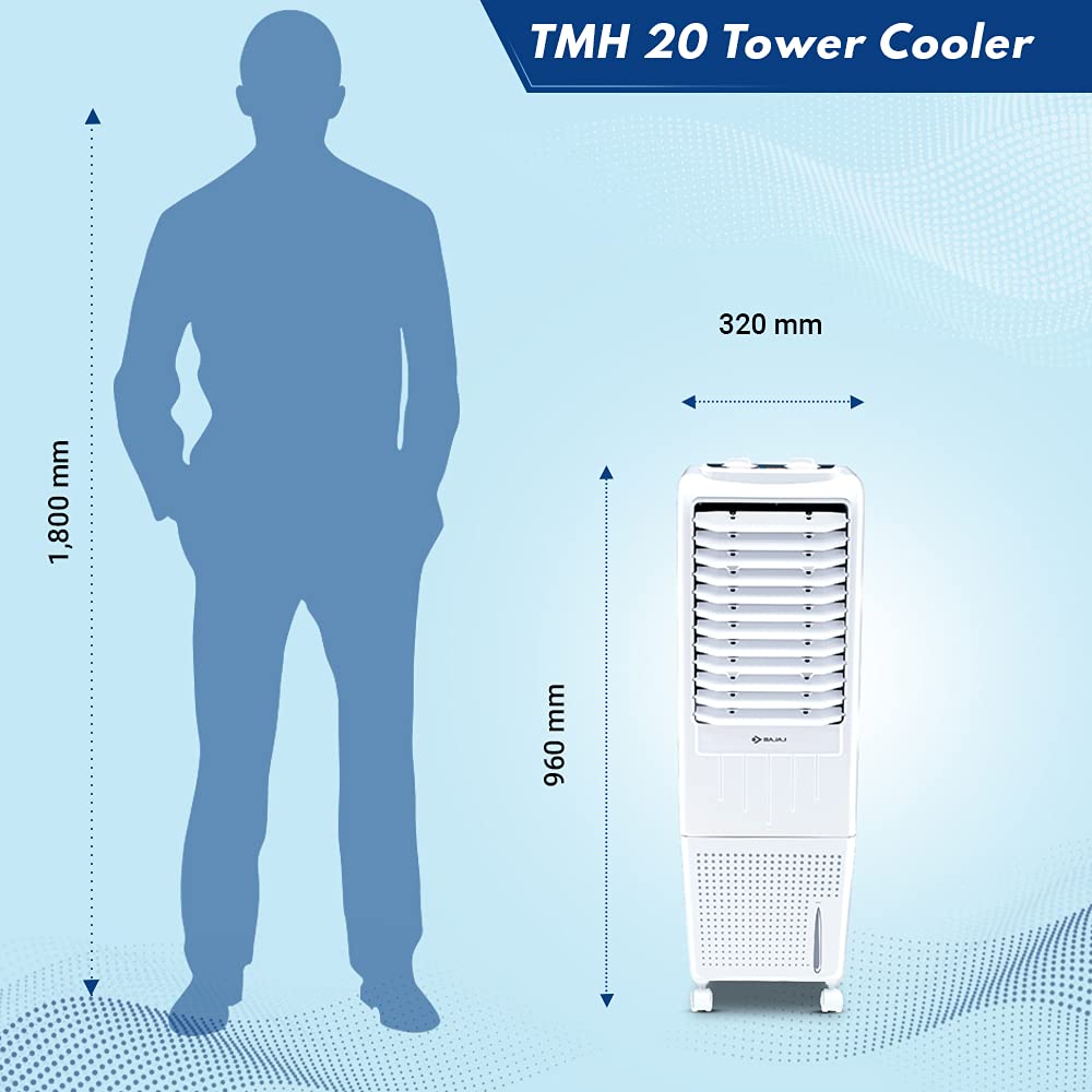Bajaj TMH20 Tower Air Cooler - 20L, White Bajaj TMH20 Tower Air Cooler - 20L, White