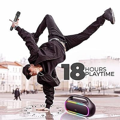 iGear Grape Portable Wireless Speaker with 70W Output, with Wireless Rechargeable MIC, RGB LED's, TWS Mode, Multi-Compatibility Modes, IPX6 Water Resistance, EQ Modes, with Type-C Charging iGear Grape Portable Wireless Speaker with 70W Output, with Wireless Rechargeable MIC, RGB LED's, TWS Mode, Multi-Compatibility Modes, IPX6 Water Resistance, EQ Modes, with Type-C Charging