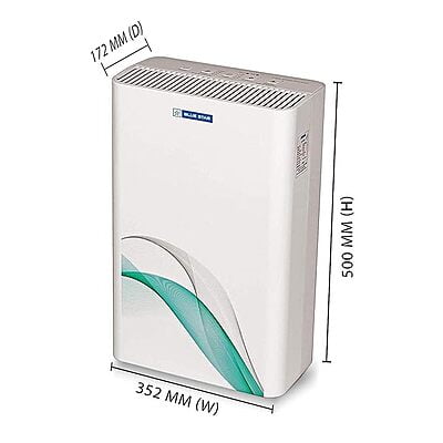 Blue Star Air Purifier BS-AP300DAI with UV Based Microbe DeActive+ Technology|HEPA Filter|Active Carbon|Ionizer|CADR 444 CMH|300 Sq.Ft Coverage Area