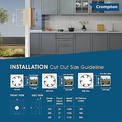 Crompton Brisk Air Neo 200 mm (8 inch) Exhaust Fan Crompton Brisk Air Neo 200 mm (8 inch) Exhaust Fan
