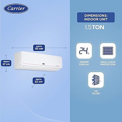 Carrier 1.5 Ton 3 Star 18k Kurve Rxi Inverter R32 Inverter Air Conditioner Carrier 1.5 Ton 3 Star 18k Kurve Rxi Inverter R32 Inverter Air Conditioner