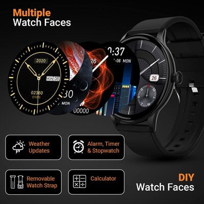 Fire-Boltt Terra AMOLED Always ON 390*390 Pixel Full Touch Screen, Spo2 & Heart Rate Monitoring Smartwatch with Custom Widget Shortcuts