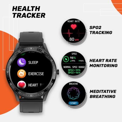 Fire-Boltt 360 SpO2 Full Touch Large Display Round Smart Watch with in-Built Games, 8 Days Battery Life, IP67 Water Resistant with Blood Oxygen and Heart Rate Monitoring BSW003