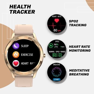 Fire-Boltt 360 SpO2 Full Touch Large Display Round Smart Watch with in-Built Games, 8 Days Battery Life, IP67 Water Resistant with Blood Oxygen and Heart Rate Monitoring BSW003