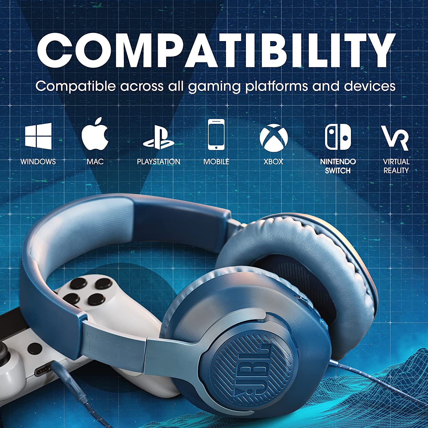 JBL Quantum 100, Wired Over Ear Gaming Headset