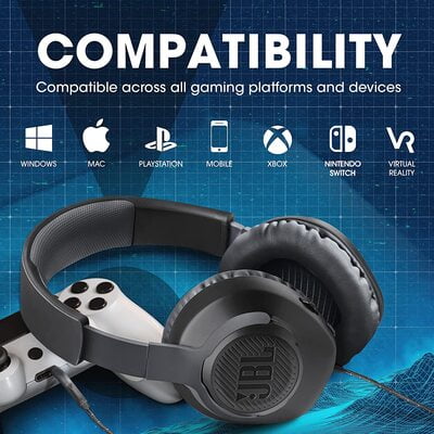 JBL Quantum 100, Wired Over Ear Gaming Headset