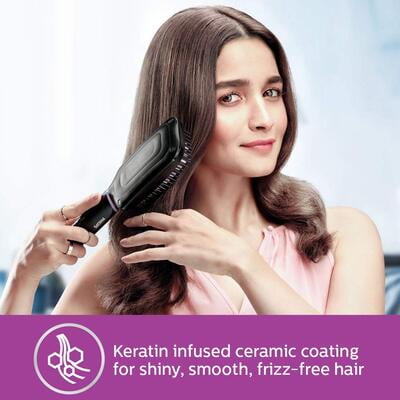 Philips BHH880/10 50 Watts Hair Straightening Brush With Keratin Infused Bristles (Black) Philips BHH880/10 50 Watts Hair Straightening Brush With Keratin Infused Bristles (Black)