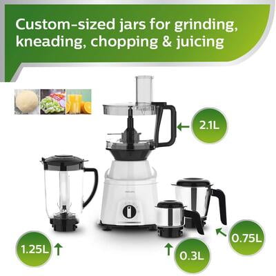 PHILIPS Hl7763/00 750W Mixer Grinder, White PHILIPS Hl7763/00 750W Mixer Grinder, White