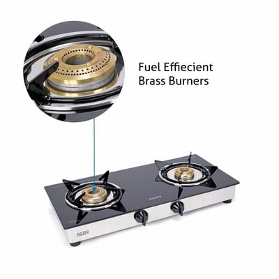 Glen 2 Burner Gas Stove 1020 GT Brass Burner