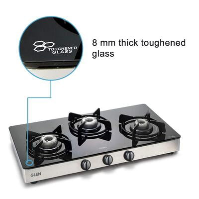 Glen 3 Burner Gas Stove 1031 GT Brass Burner