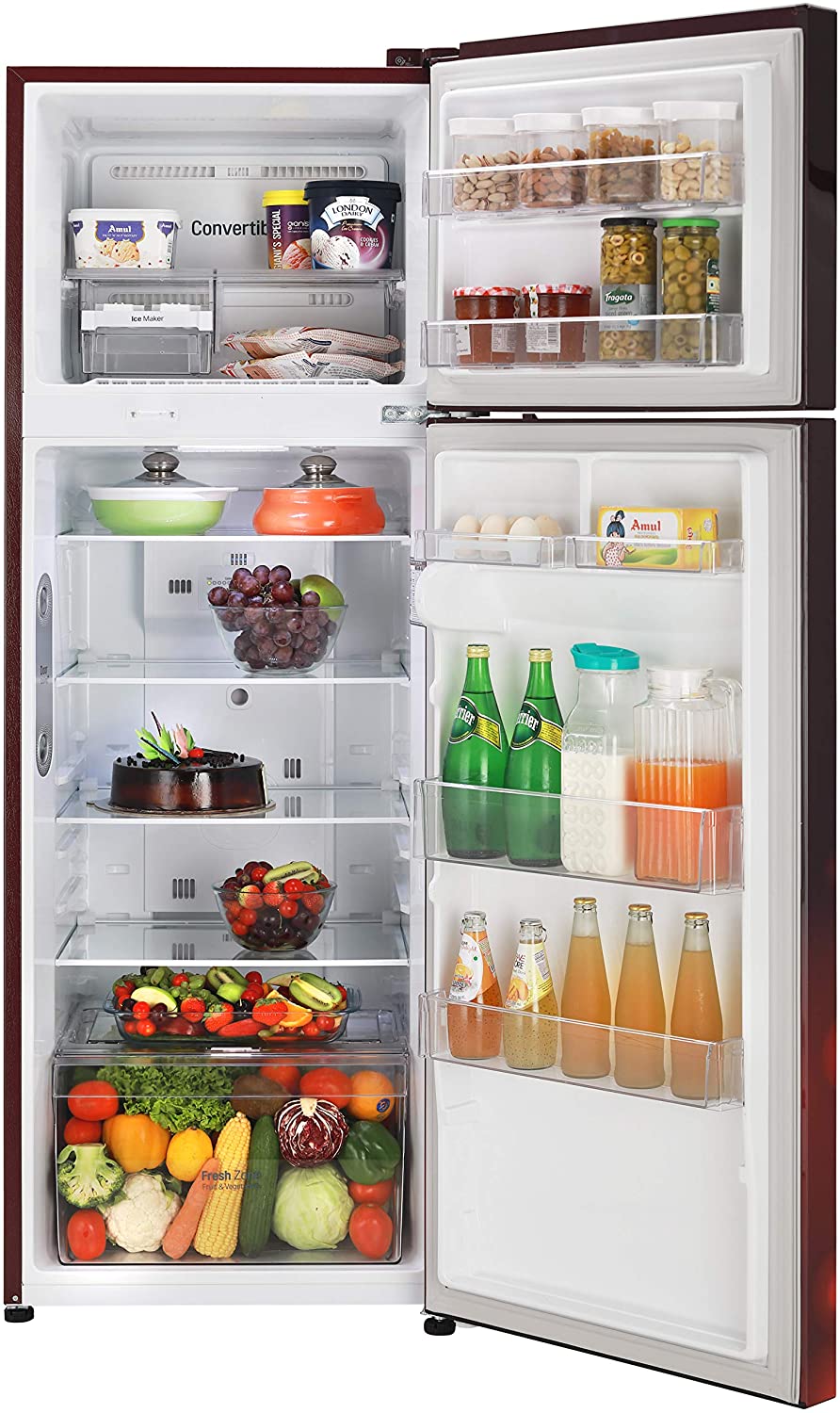 LG REF GL-T322RSCY 308 Litres Convertible PLUS Fridge with Smart Inverter Compressor , Door Cooling, Smart Diagnosis, Auto Smart Connect LG REF GL-T322RSCY 308 Litres Convertible PLUS Fridge with Smart Inverter Compressor , Door Cooling, Smart Diagnosis, Auto Smart Connect