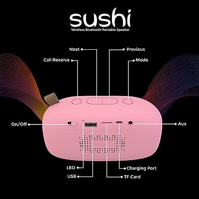 Corseca Sushi DMS2355 10 Watt 2.0 Channel Wireless Bluetooth Portable Speaker Corseca Sushi DMS2355 10 Watt 2.0 Channel Wireless Bluetooth Portable Speaker