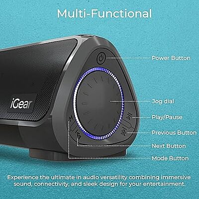 i GEAR immerse soundbar 20 Watts Bluetooth Speaker i GEAR immerse soundbar 20 Watts Bluetooth Speaker