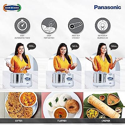 Panasonic MK-TSW200W Super Wet Grinder, 2 L (White) 120 Volt, for USA & CANADA Usage Panasonic MK-TSW200W Super Wet Grinder, 2 L (White) 120 Volt, for USA & CANADA Usage