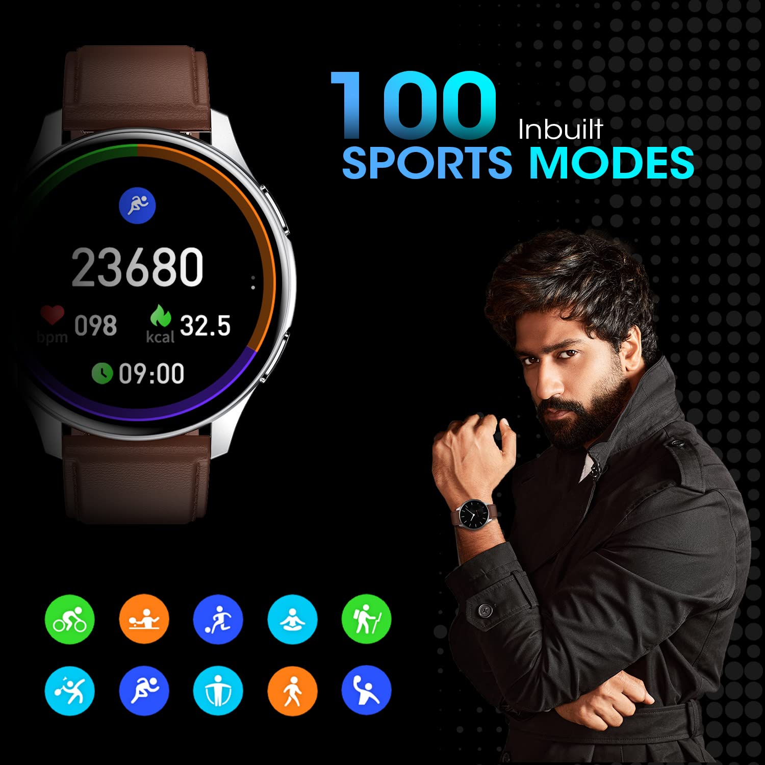 Fire-Boltt INVINCIBLE 1.39" AMOLED 454x454 Bluetooth Calling Smartwatch ALWAYS ON, 100 Sports Modes, 100 Inbuilt Watch Faces & 8GB, Play Music Without Phone on TWS, Spo2 & Heart Tracking Fire-Boltt INVINCIBLE 1.39" AMOLED 454x454 Bluetooth Calling Smartwatch ALWAYS ON, 100 Sports Modes, 100 Inbuilt Watch Faces & 8GB, Play Music Without Phone on TWS, Spo2 & Heart Tracking