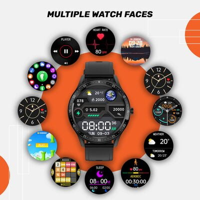 Fire-Boltt 360 SpO2 Full Touch Large Display Round Smart Watch with in-Built Games, 8 Days Battery Life, IP67 Water Resistant with Blood Oxygen and Heart Rate Monitoring BSW003