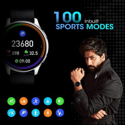 Fire-Boltt INVINCIBLE 1.39" AMOLED 454x454 Bluetooth Calling Smartwatch ALWAYS ON, 100 Sports Modes, 100 Inbuilt Watch Faces & 8GB, Play Music Without Phone on TWS, Spo2 & Heart Tracking Fire-Boltt INVINCIBLE 1.39" AMOLED 454x454 Bluetooth Calling Smartwatch ALWAYS ON, 100 Sports Modes, 100 Inbuilt Watch Faces & 8GB, Play Music Without Phone on TWS, Spo2 & Heart Tracking