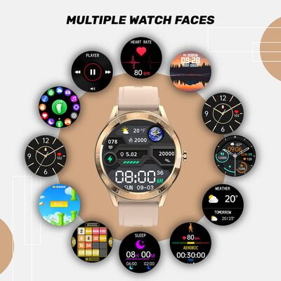 Fire-Boltt 360 SpO2 Full Touch Large Display Round Smart Watch with in-Built Games, 8 Days Battery Life, IP67 Water Resistant with Blood Oxygen and Heart Rate Monitoring BSW003