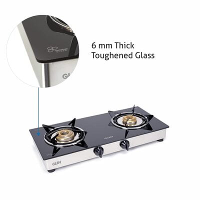 Glen 2 Burner Gas Stove 1020 GT Brass Burner