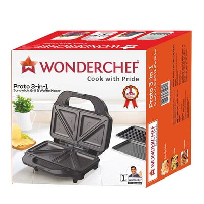 Wonderchef Prato 3 In One Sandwich, Grill And Waffle Maker