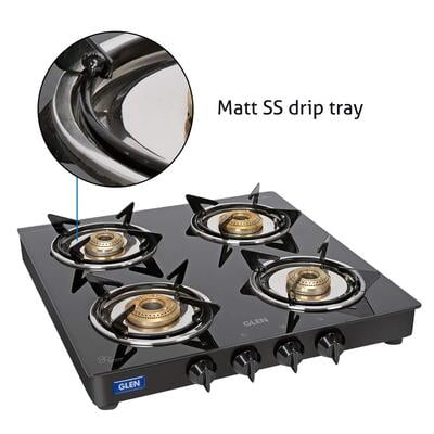 Glen 4 Burner Gas Stove 1040 GT Junior XL Brass Burner