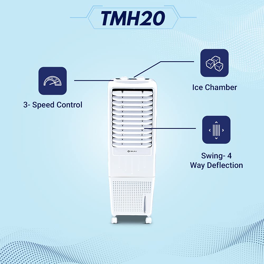 Bajaj TMH20 Tower Air Cooler - 20L, White Bajaj TMH20 Tower Air Cooler - 20L, White