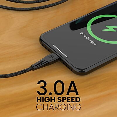Portronics Konnect B micro !m USB cable- Black POR1233 Portronics Konnect B micro !m USB cable- Black POR1233