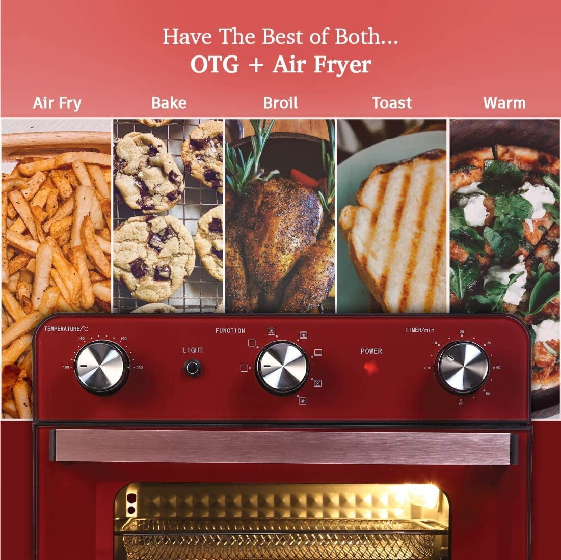 Wonderchef Crimson Edge Compact Air Fryer oven 23L